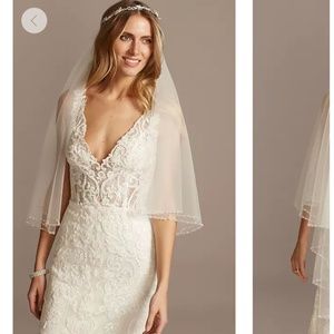 Two Tier Beaded Veil